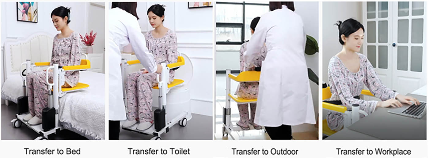 Multi-Funktioun Elektresch Lift Transfer Stull Zuowei ZW387D Fir Patient-2 (2)