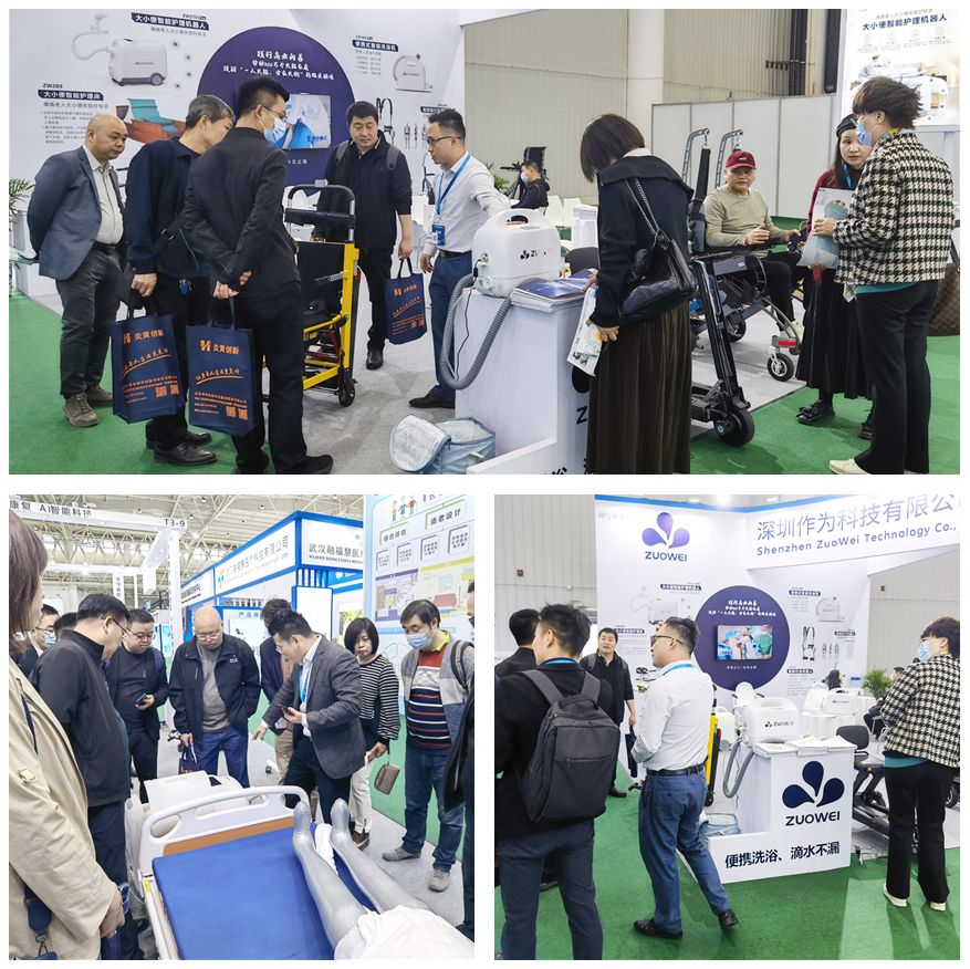 Customers gathering at the booth-Portable bed shower machine