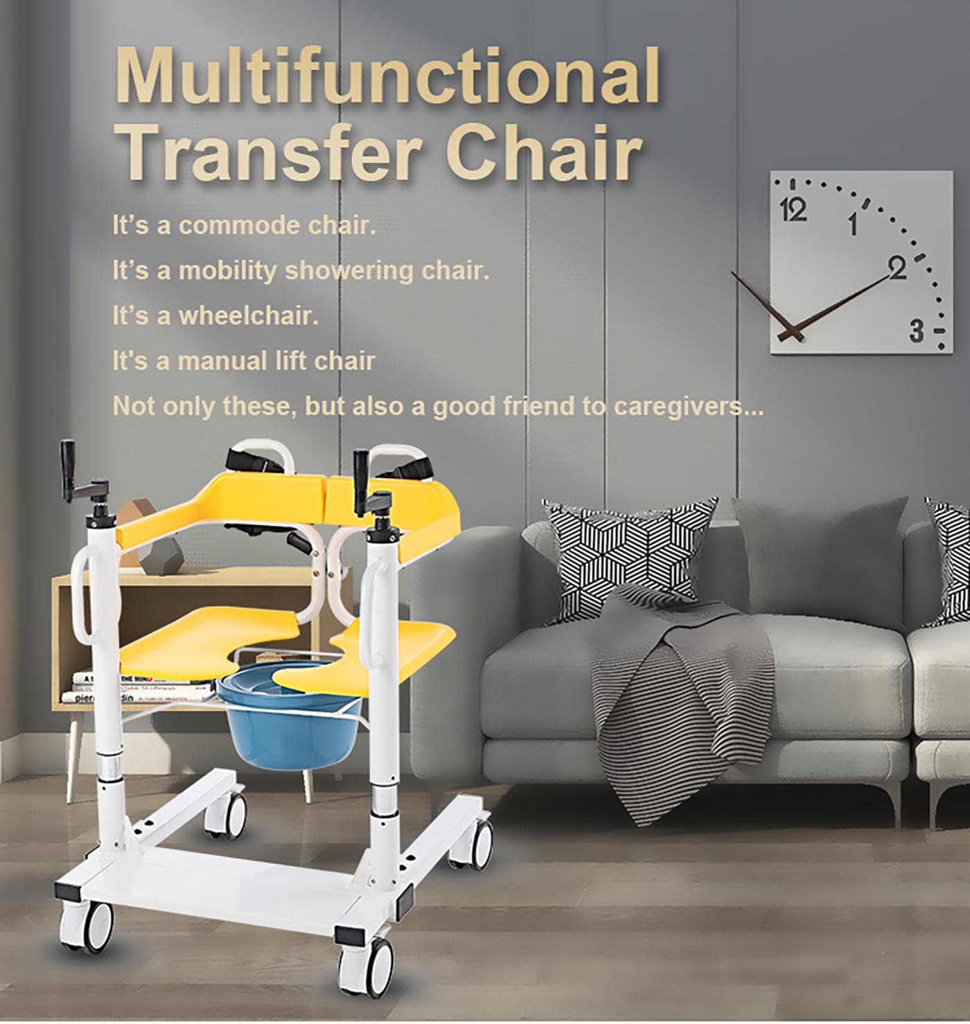 Manual Lift Transfer Chair Zuowei ZW366S For Elderly-4 (6)