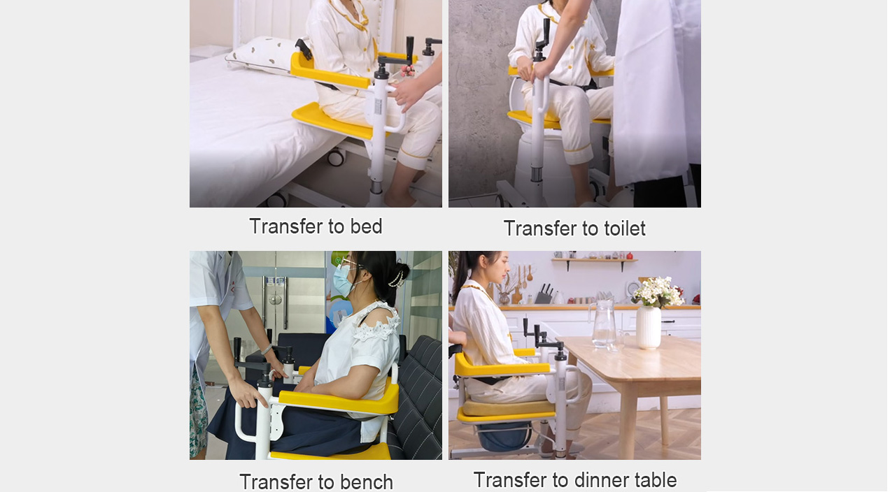 Manual Lift Transfer Chair Zuowei ZW366S For Elderly
