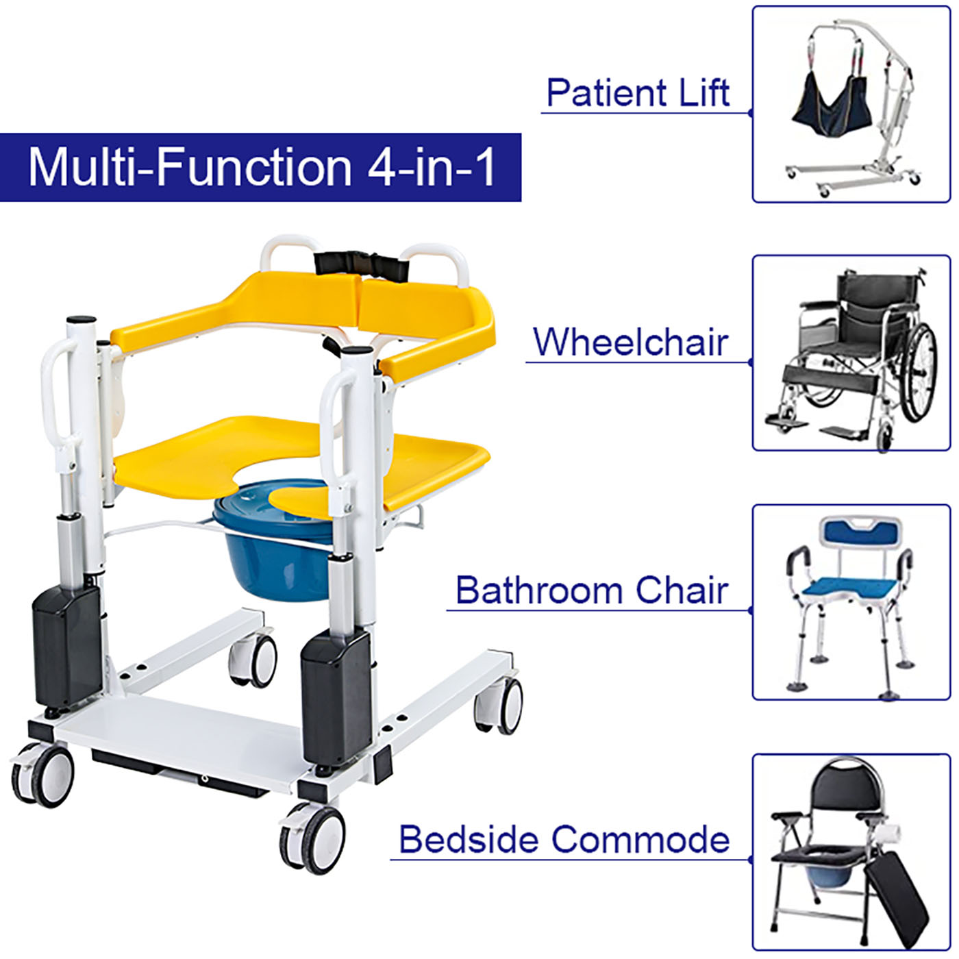 Multi-function Electric Lift Transfer Chair Zuowei ZW387D For Patient-4 (1)