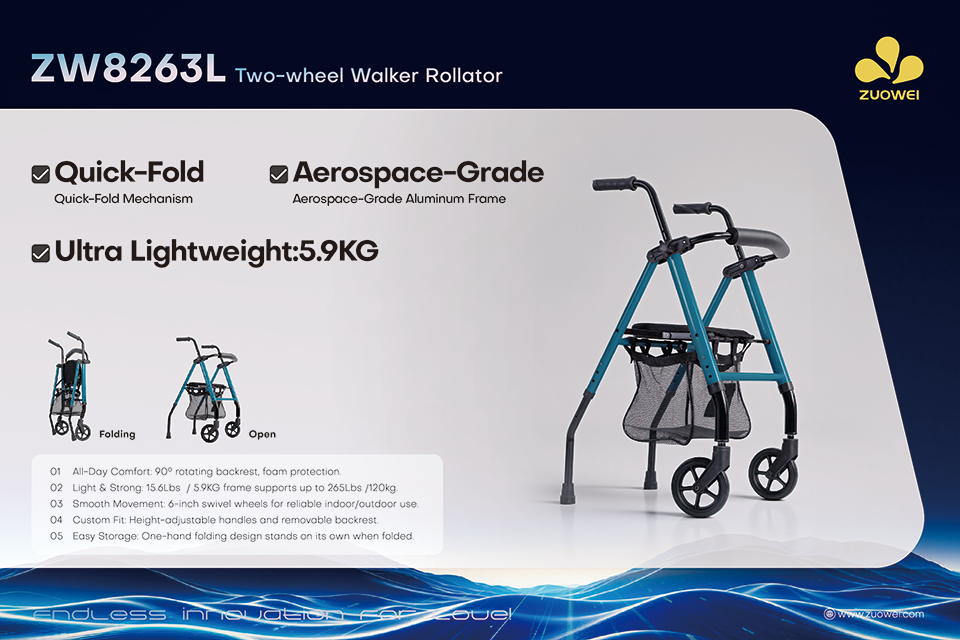 ZW8263L Two-wheel Walker Rollator-detail pho