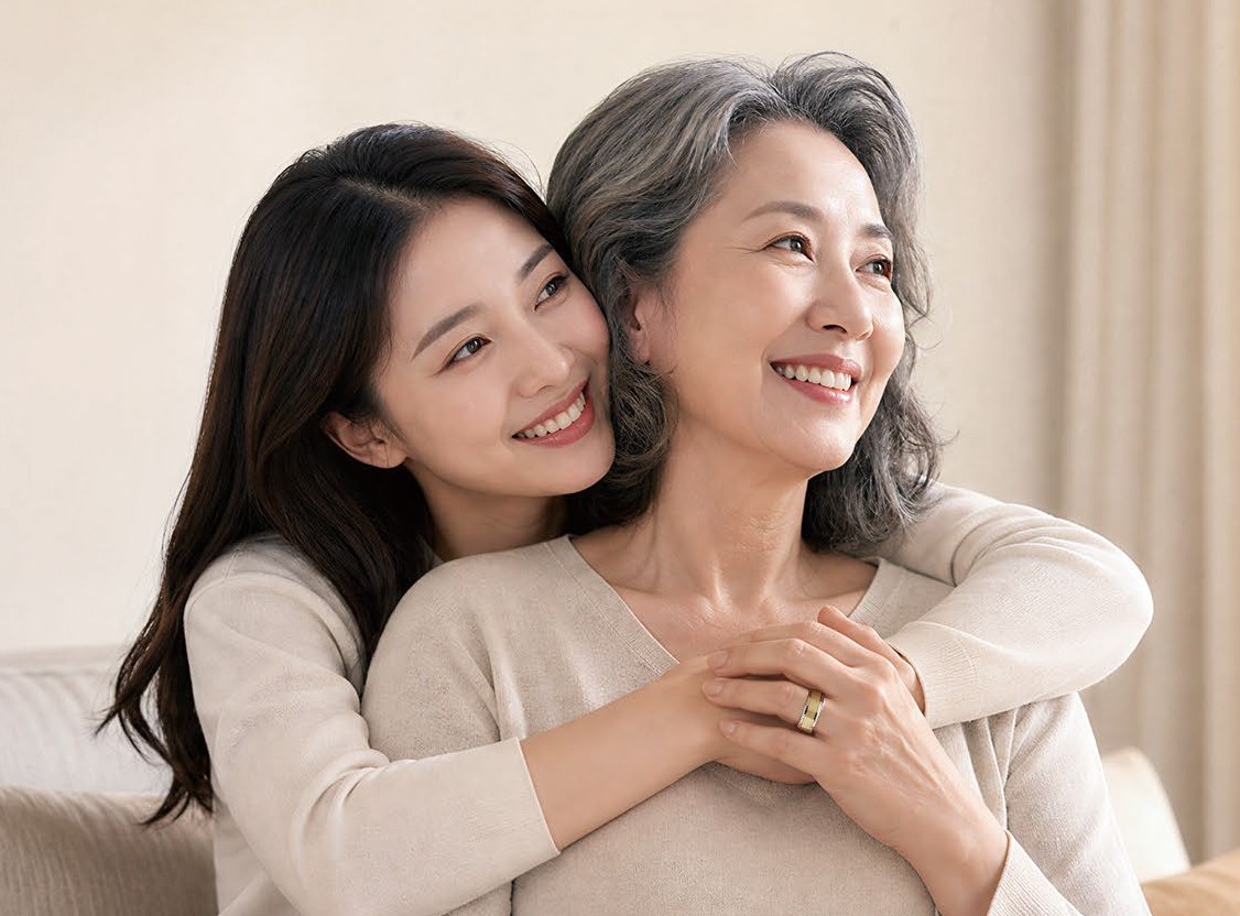 Daughter hugging her mother